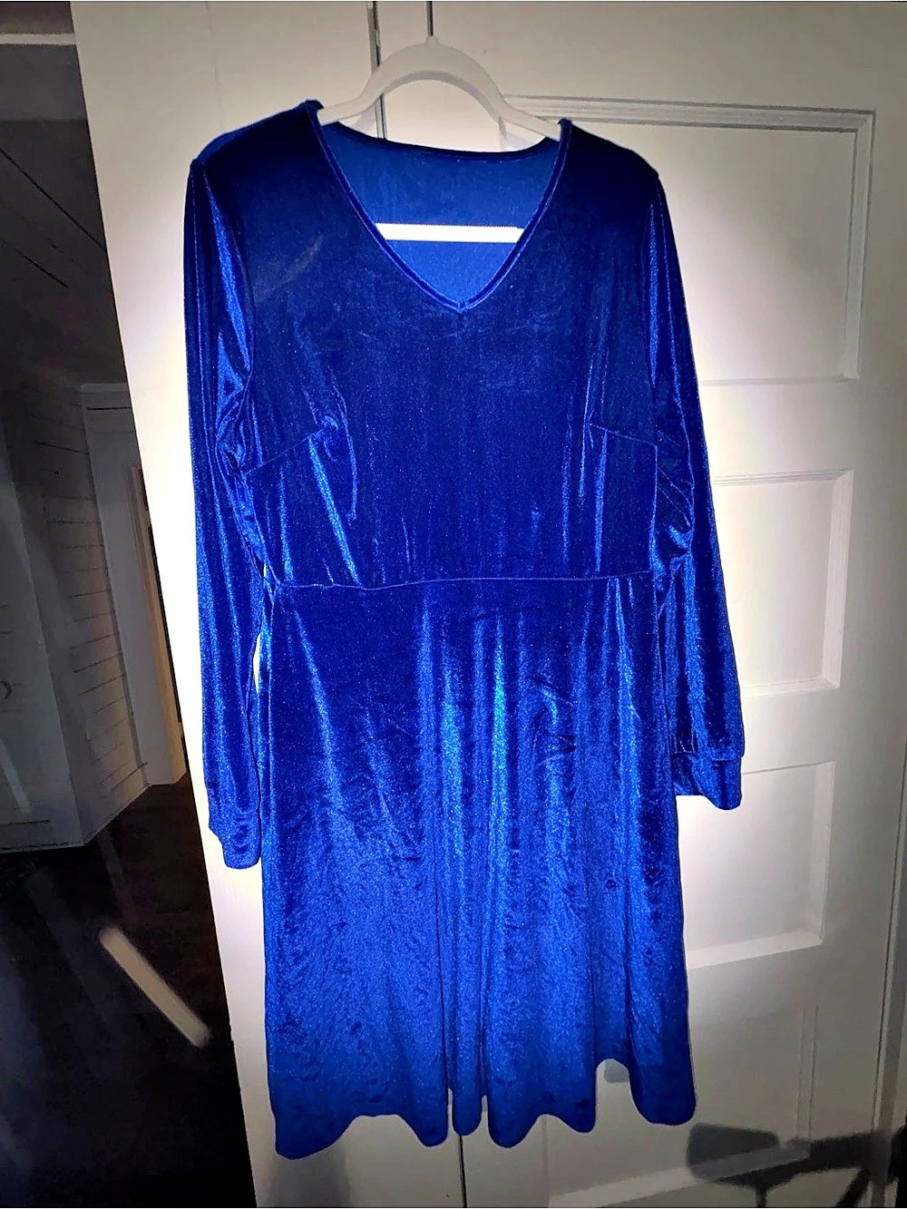 Velvet Long Sleeve Midi Dress Size XXL Like New